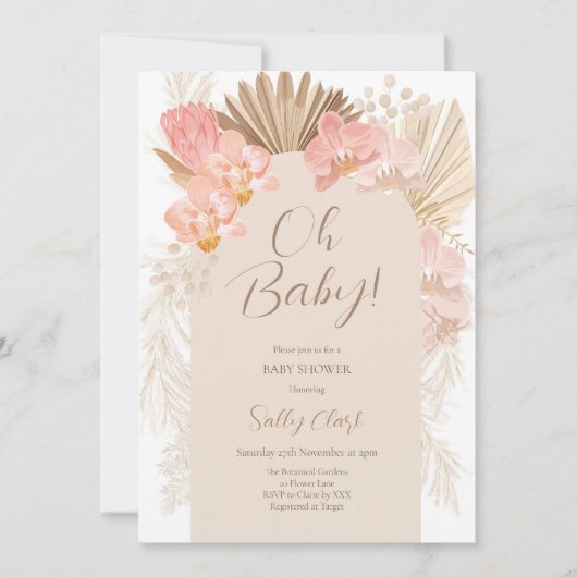 Tropisch Boho-Baby shower Kaart (Voorkant)