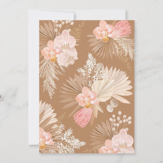 Tropisch Boho-Baby shower Kaart (Achterkant)