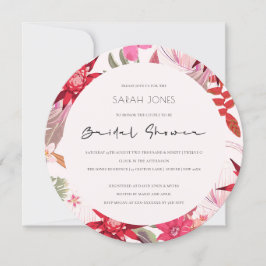 Tropisch Boho Blush Floral Vrijgezellenfeest Invit Bedankkaart