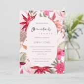 Tropisch Boho Blush Floral Vrijgezellenfeest Invit Bedankkaart (Staand voorkant)