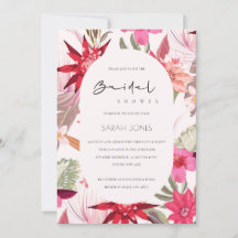 Tropisch Boho Blush Floral Vrijgezellenfeest Invit