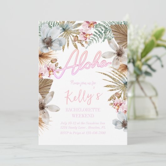 Tropisch Boho Botanisch Meisjesuitje Weekend Kaart (Staand voorkant)