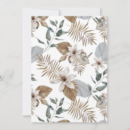 Tropisch Boho Botanisch Meisjesuitje Weekend Kaart (Achterkant)