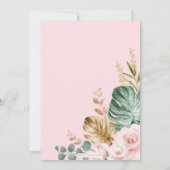 Tropisch Boho Elephant Blush Floral Baby shower Bedankkaart (Achterkant)