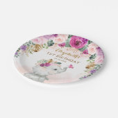 Tropisch Boho Elephant Wild Eén eerste verjaardag  Papieren Bordje (Gekanteld)