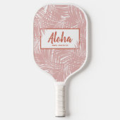 Tropisch Boho Pink Palm Leaf Patroon Pickleball Paddle (Voorkant)