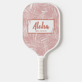 Tropisch Boho Pink Palm Leaf Patroon Pickleball Paddle