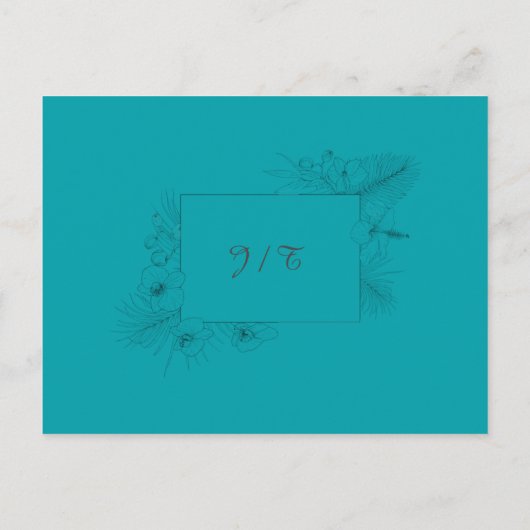 Tropisch Boho Summer QR Code RSVP Briefkaart (Achterkant)