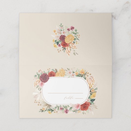  tropisch boho-troepenweddenschappen plaatskaartje (Buitenkant ongevouwen)