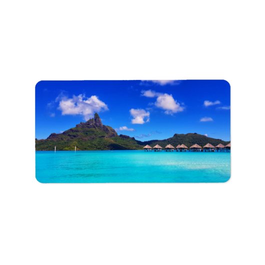Tropisch Bora Schilderachtig eiland Vacation Etiket (Voorkant)