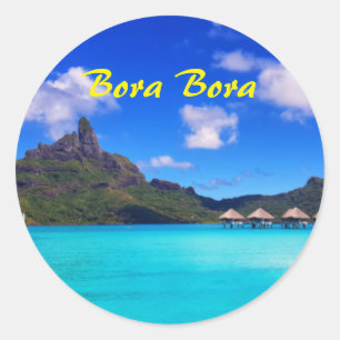 Tropisch Bora Schilderachtig eiland Vacation Ronde Sticker