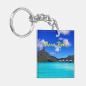 Tropisch Bora Schilderachtig eiland Vacation Sleutelhanger (Voorkant Links)