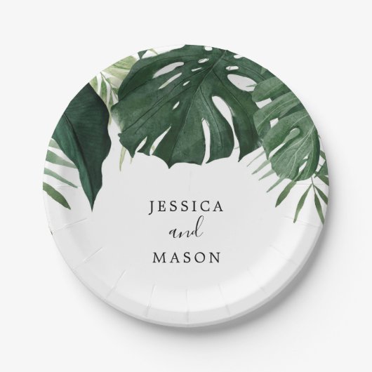 Tropisch Bord van Monstera Wedding Shower Paper (Voorkant)