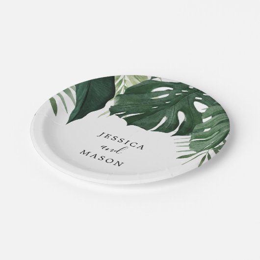 Tropisch Bord van Monstera Wedding Shower Paper (Gekanteld)