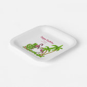 Tropisch Bord voor flamingos en bloemen (Gebogen)