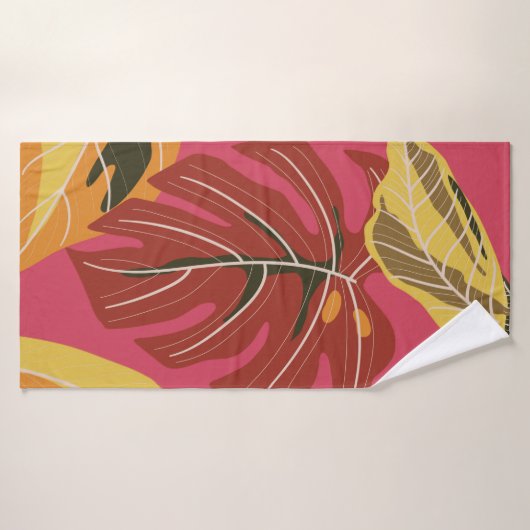 Tropisch bos. Abstracte illustratie van natuur Badhanddoek (Badhanddoek)