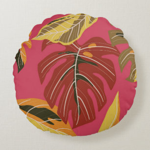 Tropisch bos. Abstracte illustratie van natuur Rond Kussen