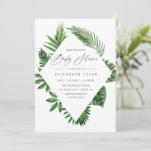 Tropisch bos bosgroen babyfeest kaart (Staand voorkant)