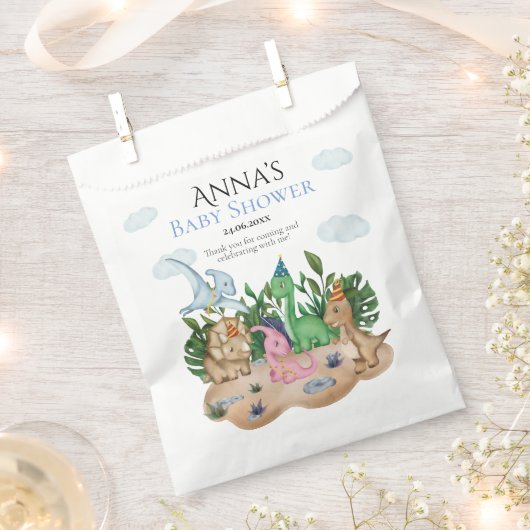 Tropisch bos Dinosauriaans Baby shower! Rij! Bedankzakje (Geknipt)