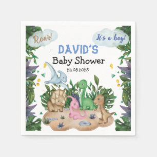 Tropisch bos Dinosaurs Boy Baby shower Servet