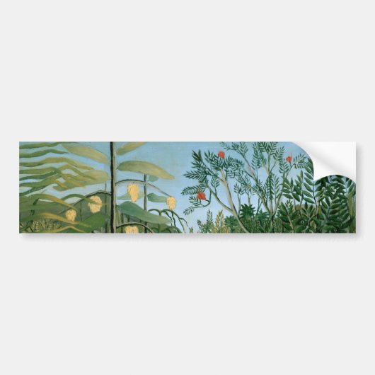 Tropisch bos, Henri Rousseau Bumpersticker (Voorkant)