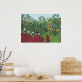 Tropisch bos met apen, 1910 (olie op doek) poster (Keuken)