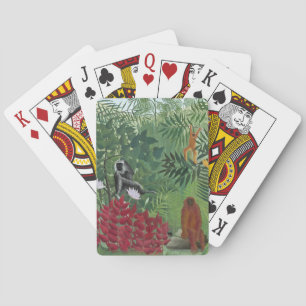 Tropisch bos met apen, 1910 (olie op doek) speelkaarten
