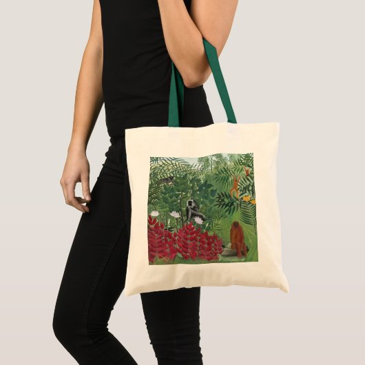 Tropisch bos met apen, 1910 (olie op doek) tote bag (Voorkant (product))