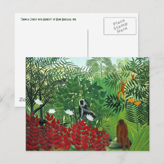 Tropisch bos met apen briefkaart (Voorkant / Achterkant)