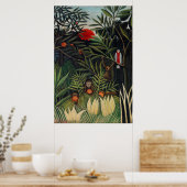 Tropisch bos met apen door Henri Rousseau. Poster (Keuken)