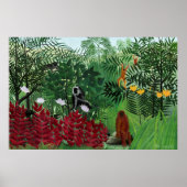 Tropisch bos met apen door Henri Rousseau. Poster (Voorkant)
