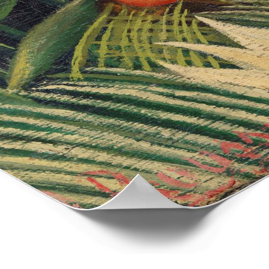 Tropisch bos met apen door Henri Rousseau. Poster (Hoek)