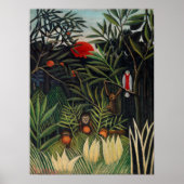 Tropisch bos met apen door Henri Rousseau. Poster (Voorkant)