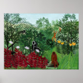 Tropisch bos met apen door Henri Rousseau. Poster (Voorkant)