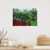 Tropisch bos met apen door Henri Rousseau. Poster (Keuken)