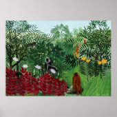 Tropisch bos met apen door Henri Rousseau. Poster (Voorkant)