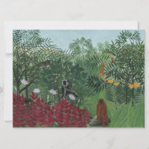 Tropisch bos met apen en slang (Rousseau)