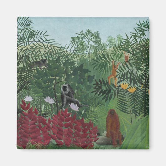 Tropisch bos met apen en slang (Rousseau) Magneet (Voorkant)