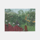 Tropisch bos met apen en slangen (Rousseau) Fleece Deken (Voorkant (Horizontaal))