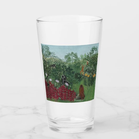 Tropisch bos met apen en slangen (Rousseau) Glas (Voorkant)