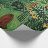 Tropisch bos met apen Rousseau Fine Art Cadeaupapier (Hoek)
