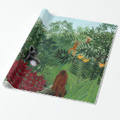 Tropisch bos met apen Rousseau Fine Art Cadeaupapier (Uitgerold)