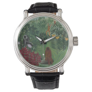 Tropisch bos met apen Rousseau Watch Horloge