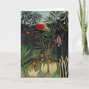 Tropisch bos met apen van Henri Rousseau Kaart