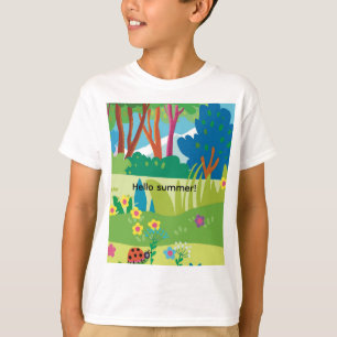 Tropisch bos met bloemen en lieveheersbeestjes  t-shirt