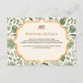 Tropisch Bos Olifant Indische bruiloft Details Informatiekaartje (Voorkant)