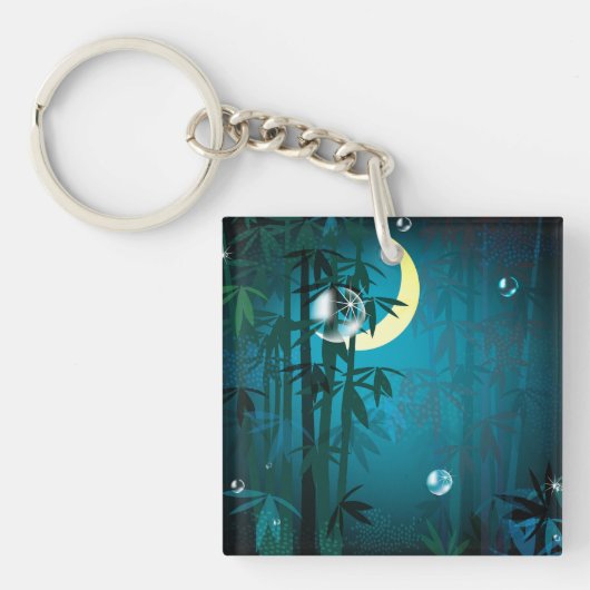 Tropisch bos op de nachtelijke Sleutelhanger (Voorkant)