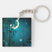 Tropisch bos op de nachtelijke Sleutelhanger (Achterkant)