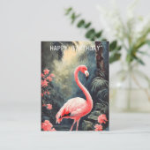 Tropisch bos Roze Flamingo  Briefkaart (Staand voorkant)