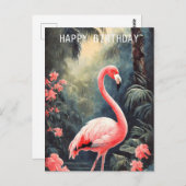 Tropisch bos Roze Flamingo  Briefkaart (Voorkant / Achterkant)